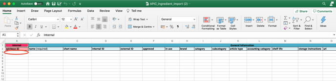 Apicbase Import ingredients 3