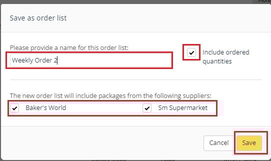 Create current order 2