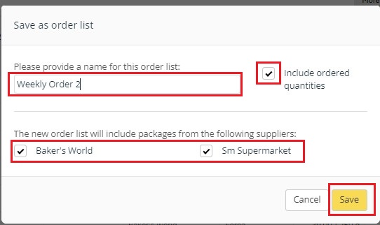 Create current order 2